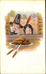 A Glad Thanksgiving Children Postcard Postcard