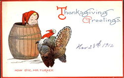 Thanksgiving Greetings Children Postcard Postcard