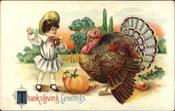 Thanksgiving Greetings Children Postcard Postcard