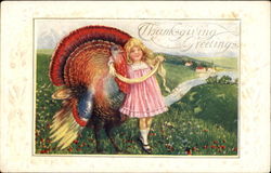 Thanksgiving Greetings Children Postcard Postcard