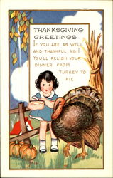 Thanksgiving Greetings Children Postcard Postcard