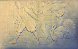 Thanksgiving Greetings Embossed Postcard