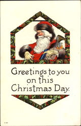 Greetings To You On This Christmas Day Santa Claus Postcard Postcard