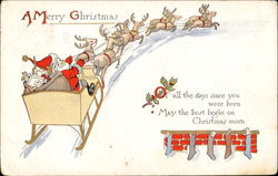 A Merry Christmas Santa Claus Postcard Postcard