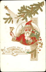 Wishing You Merry Christmas Santa Claus Postcard Postcard