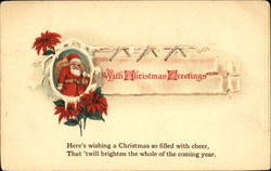 With Christmas Greetings Santa Claus Postcard Postcard