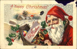 A Happy Christmas Best Wishes Santa Claus Postcard Postcard