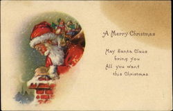 A Merry Christmas Santa Claus Postcard Postcard