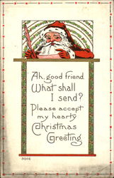 Christmas Greeting Santa Claus Postcard Postcard