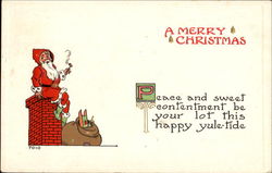 A Merry Christmas Santa Claus Postcard Postcard