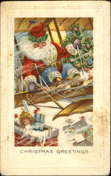 Santa in Airplane Santa Claus Postcard Postcard