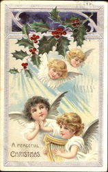 A Peaceful Christmas Angels Postcard Postcard