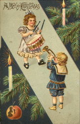 A Merry Christmas Children Postcard Postcard