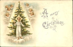 A Merry Christmas Angels Postcard Postcard