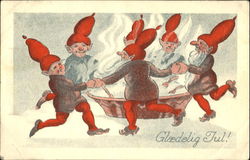 Glaedelig Tul! Elves Postcard