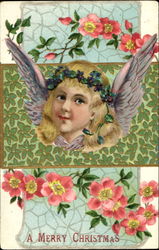 A Merry Christmas Angels Postcard Postcard