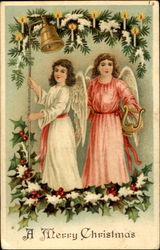 A Merry Christmas Angels Postcard Postcard