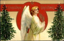 Christmas Greetings Angels Postcard Postcard