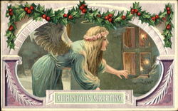 Christmas Greeting Angels Postcard Postcard