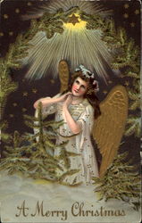 A Merry Christmas Angels Postcard Postcard