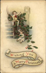 Wishing You A Merry Christmas Children Postcard Postcard