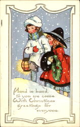 Girls in Winter Postcard