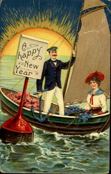 A Happy New Year New Year's Postcard Postcard