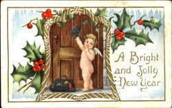 A Bright And Jolly New Year New Year's Postcard Postcard