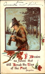 With Best New Year Wishes Postcard