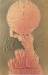 A Happy New Year 1908 New Year's Postcard Postcard