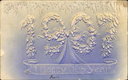 1907 A Happy New Year New Year's Postcard Postcard