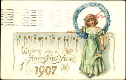 Wishing You A Happy New Year 1907 Postcard