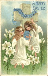 A Happy Easter With Angels Postcard Postcard