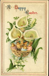 A Happy Easter With Chicks Postcard Postcard