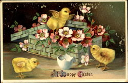 A Happy Easter With Chicks Postcard Postcard