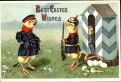 Best Easter Wishes Military Postcard