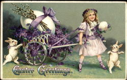 Easter Greetings! With Children Postcard Postcard