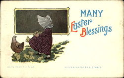 Many Easter Blessings Postcard