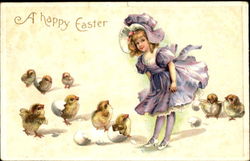 A Happy Easter With Children Postcard Postcard