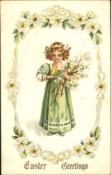 Easter Greetings With Children Postcard Postcard