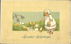 Easter Greetings With Children Postcard Postcard