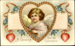 A Greeting From Thy Valentine Cupid Postcard Postcard