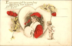 Valentine Girl Postcard