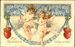 My Valentine Think Of Me Cupid Postcard Postcard