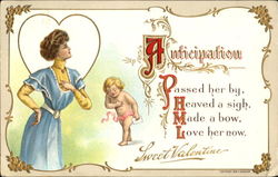 Anticipation Cupid Postcard Postcard