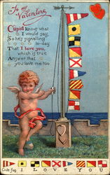 To My Valentine Nautical Flags Postcard