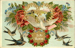 To My Valentine Birds Postcard Postcard