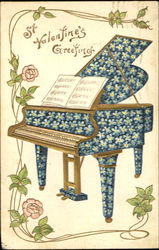 Valentine Piano Postcard Postcard