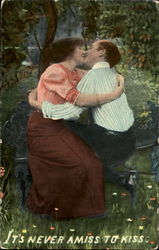 It's Never Amiss To Kiss Romance & Love Postcard Postcard