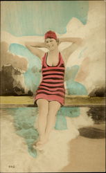 Tinted Swimsuits & Pinup Postcard Postcard